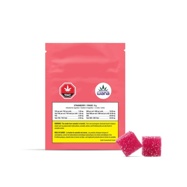 cannabis-WANA-Strawberry 10-1 Sour Soft Chews