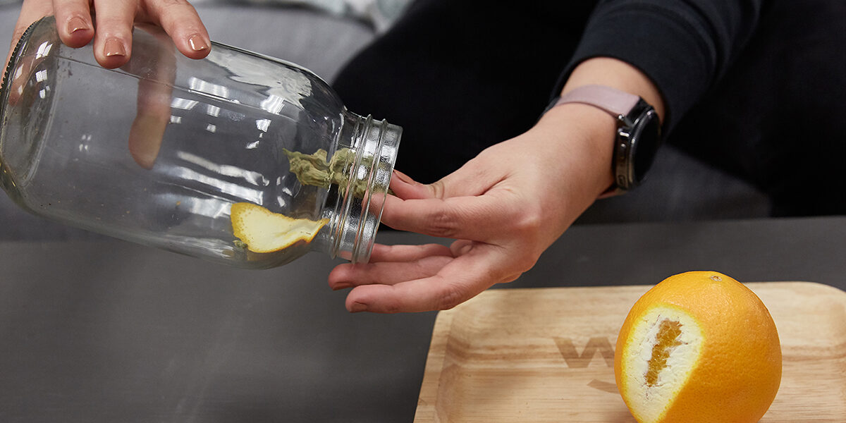 rehydrate cannabis with orange peel