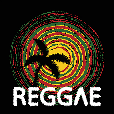 reggae graphic with palm tree