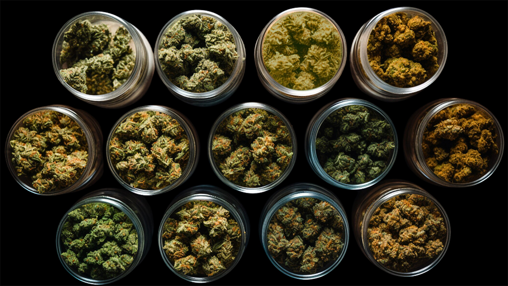 cannabis buds in jars