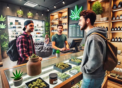 people in cannabis store