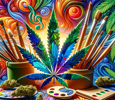 vibrant cannabis art