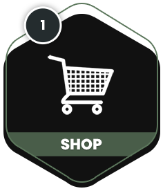 shopping cart icon with text and background design