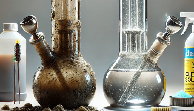 dirty and clean bong