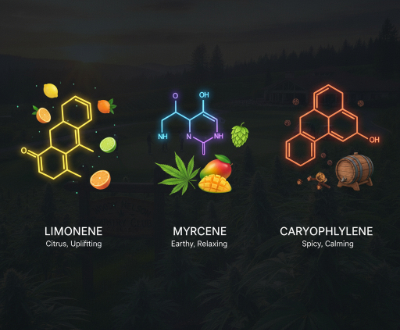 limonene myrcene and caryophyllene terpenes