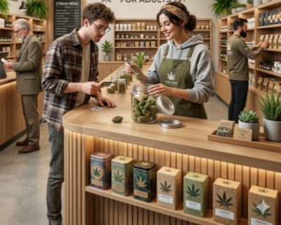 showing ID in cannabis store