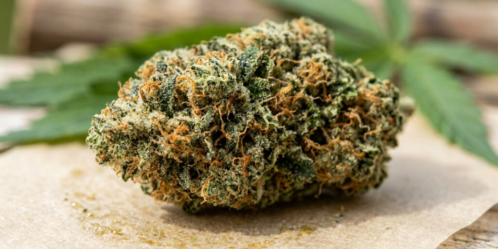sticky cannabis bud
