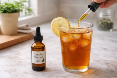 cannabis tincture added to beverage