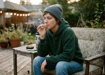 person smoking a joint