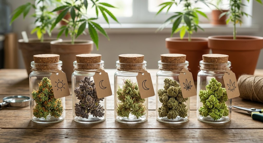 cannabis in glass jars
