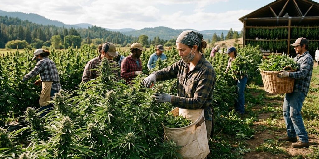 harvesting cannabis