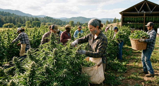 harvesting cannabis
